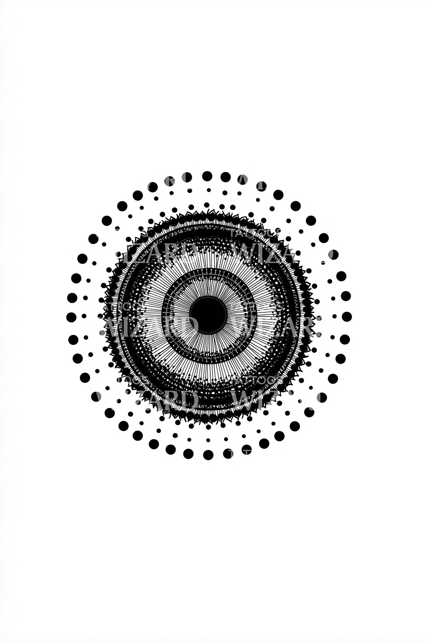 Design Tatuaggio Ruota di Punti Ipnotica