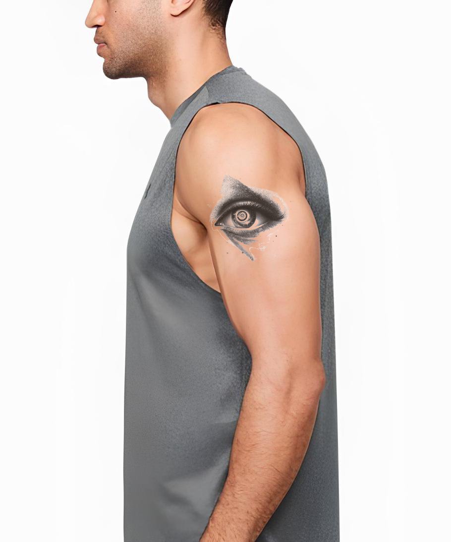 Monochrome Hypnotic Eye Tattoo Design