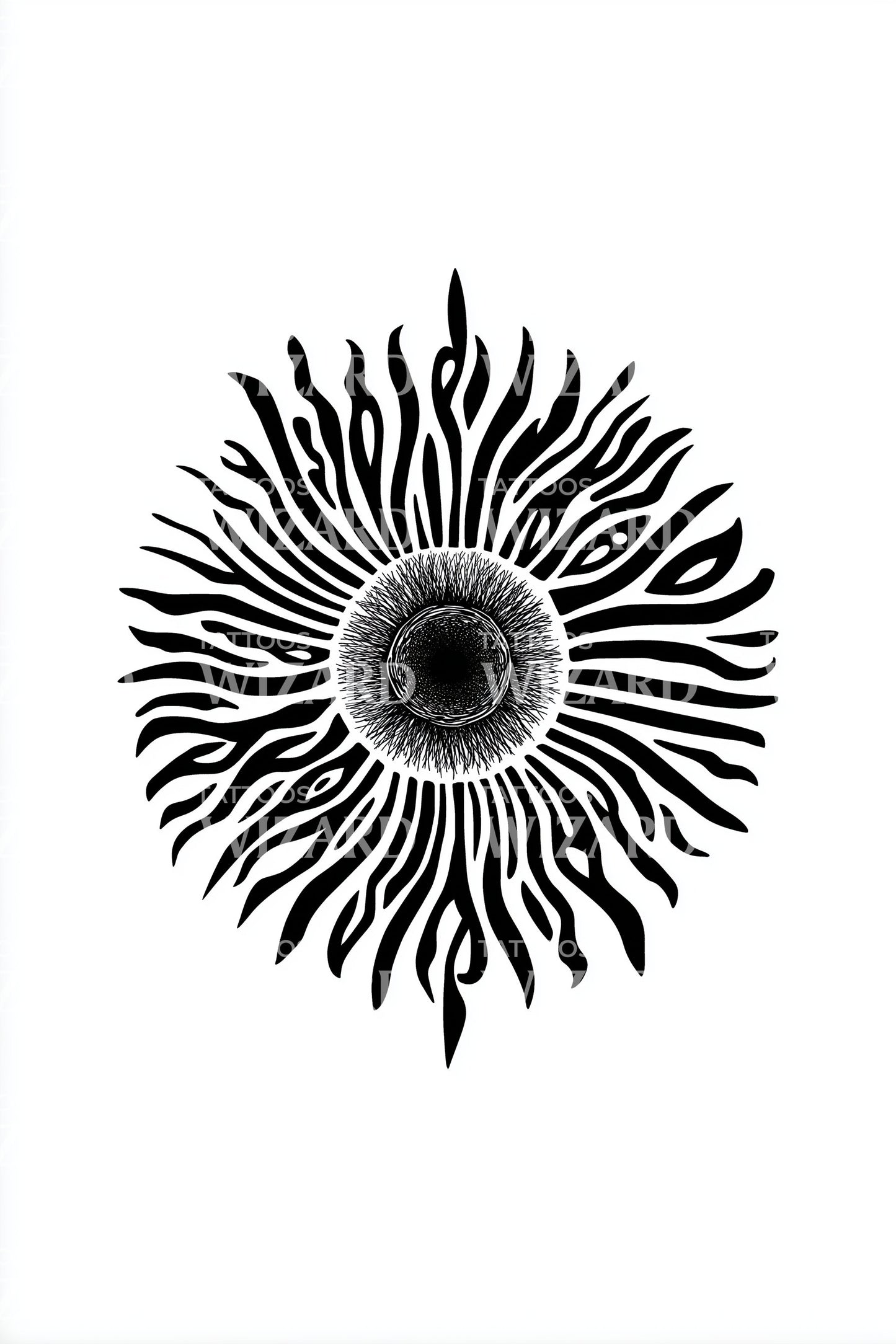 Hypnotisk Solspiral Tatoveringsdesign