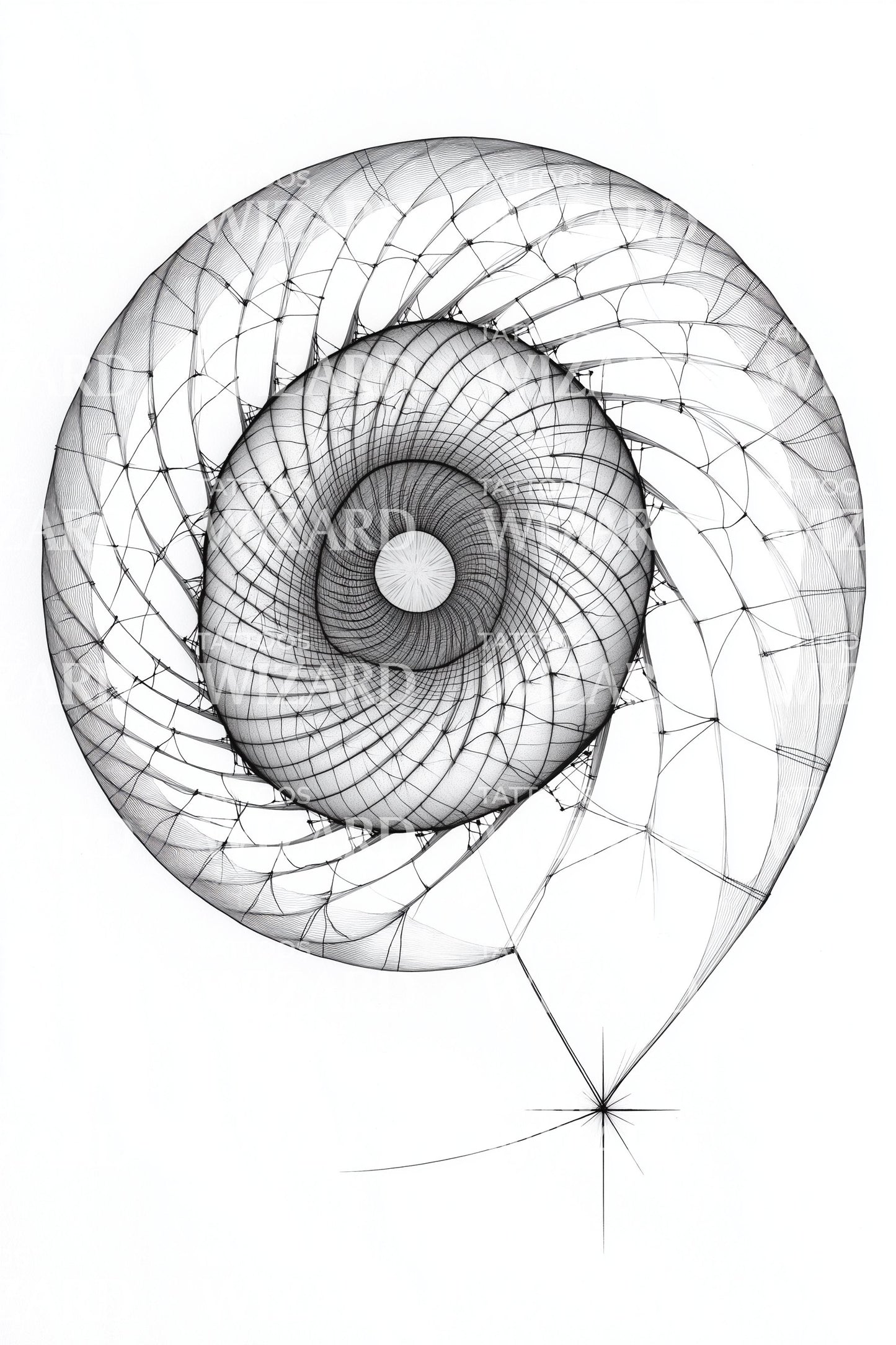 Hypnotic Spiral Wheel Tattoo Design