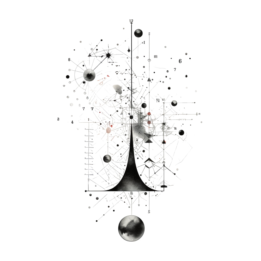 Atoms and Mathematical Minimalist Tattoo Design