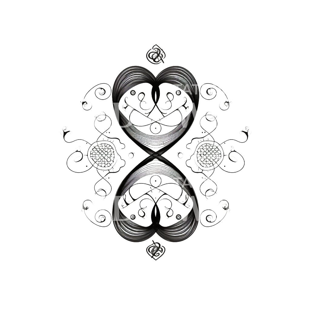 Heart Shaped Minimalist Abstract Tattoo Design