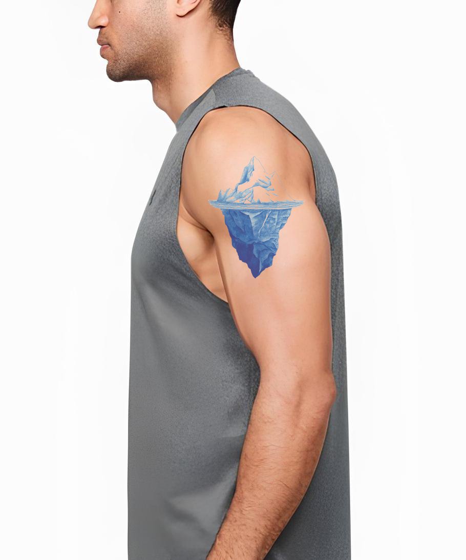 Floating Blue Iceberg Tattoo Design