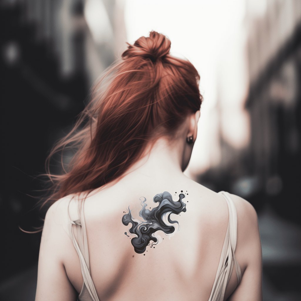 Ink Stains Tekoucí Abstraktní Návrh Tetování