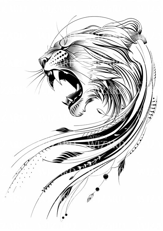 Incredible Leopard Growling Tattoo Design