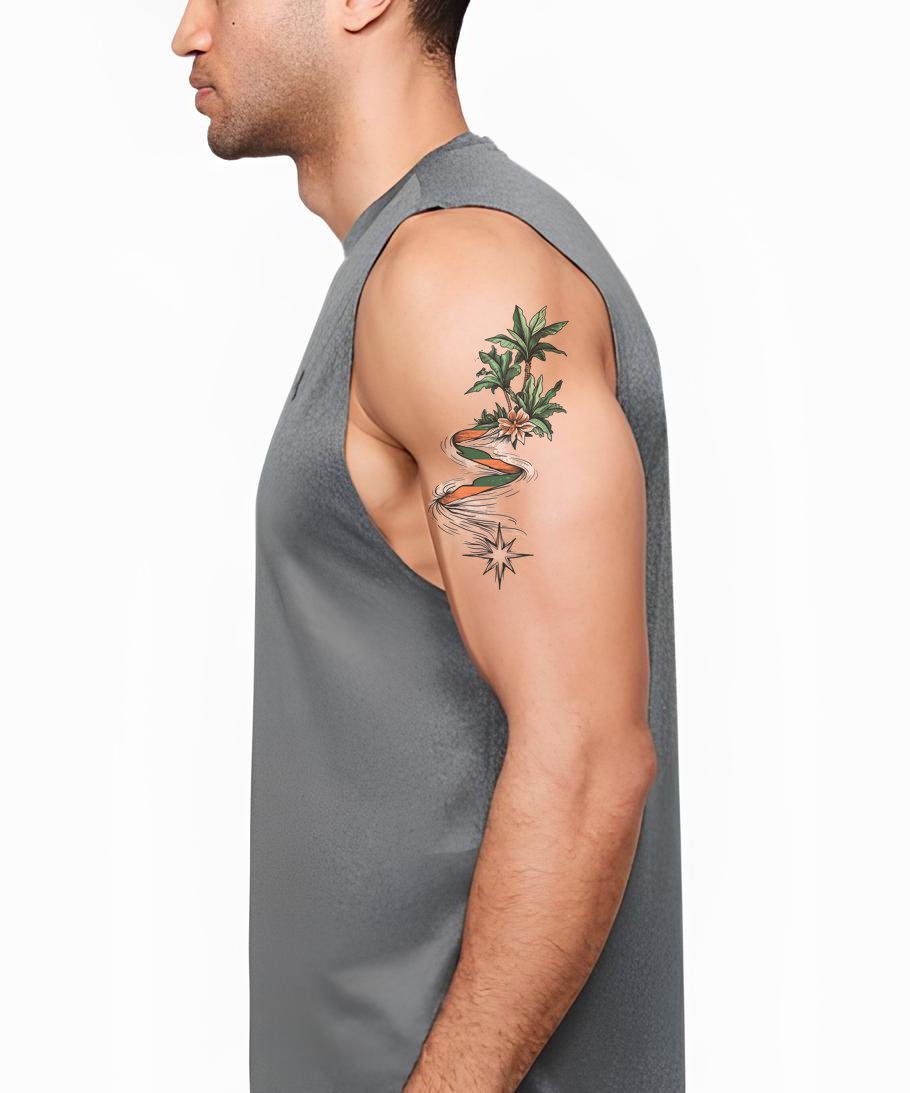 Indien Trikolore Florale Spiral-Tattoo-Idee