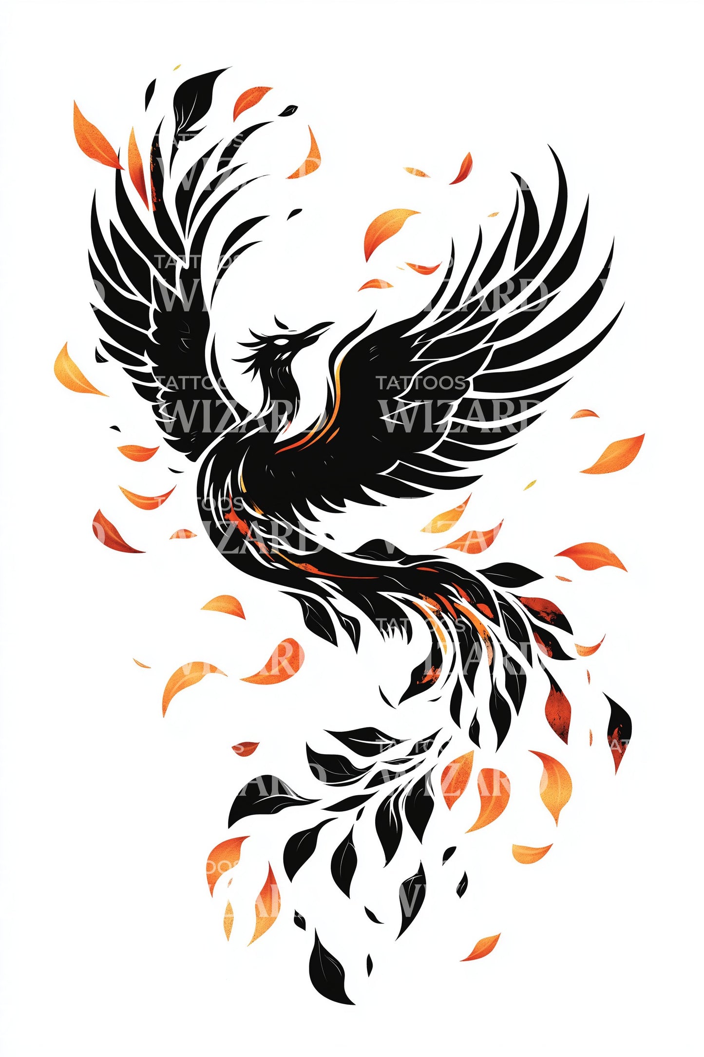 Design de tatouage Vol du Phénix Inferno