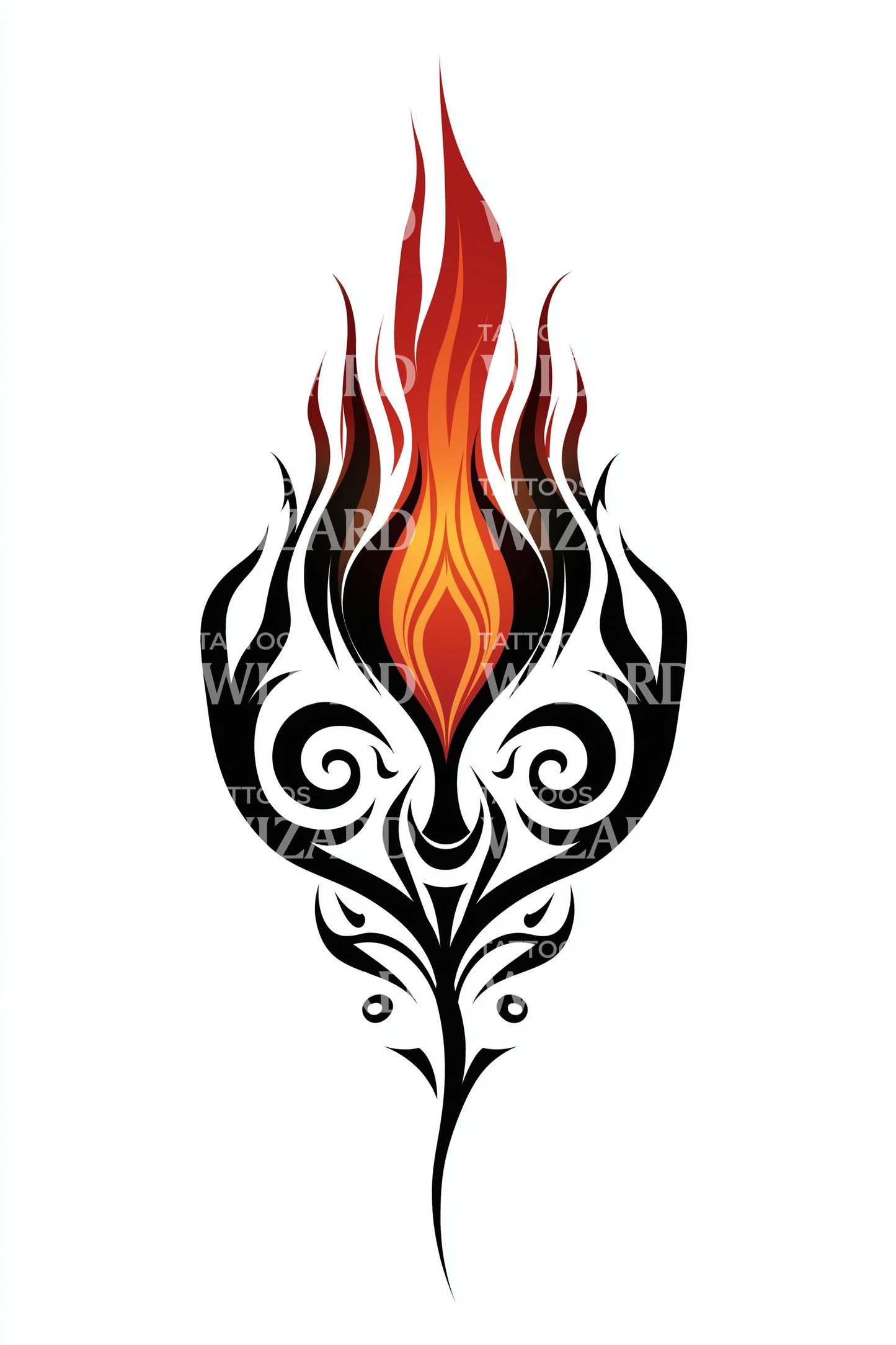 Inferno Tribal Emblem Tattoo Design