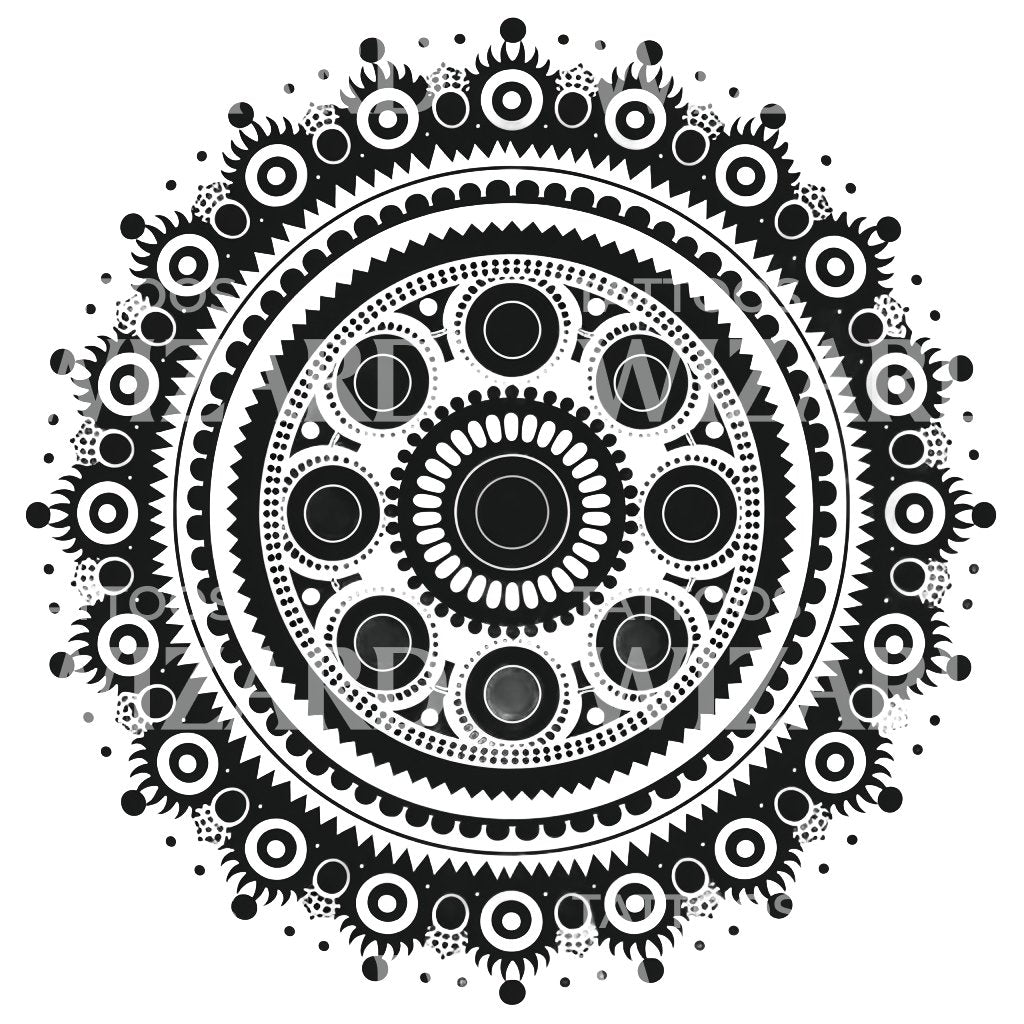 Infinity Geometric Mandala Tattoo Design