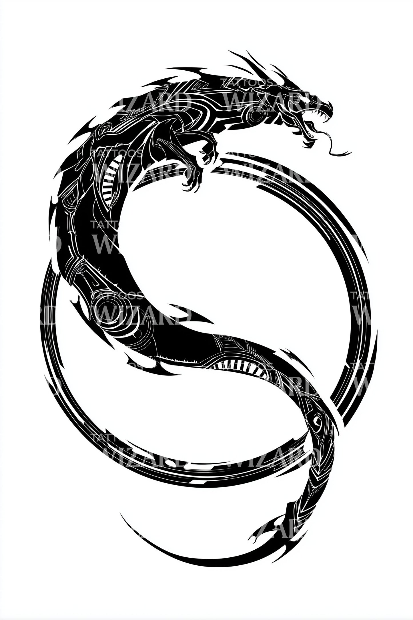 Desain Tato Naga Ouroboros Tinta