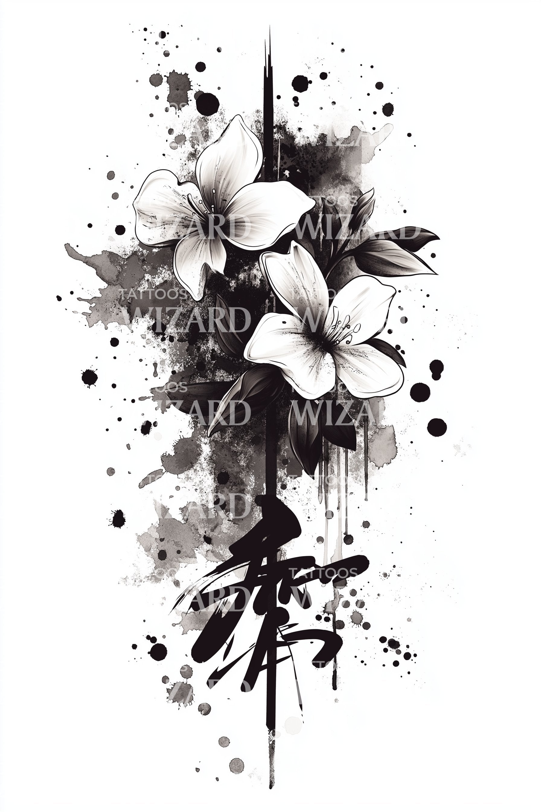 Black & White Watercolor Tattoo Inspiration