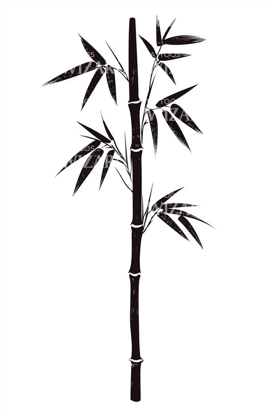 Inked Bamboo Stem Tattoo Idea