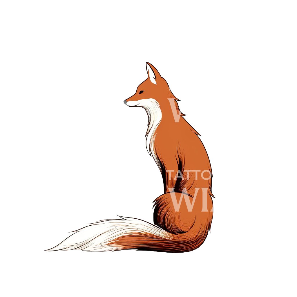 Illustration Fox Tattoo Design