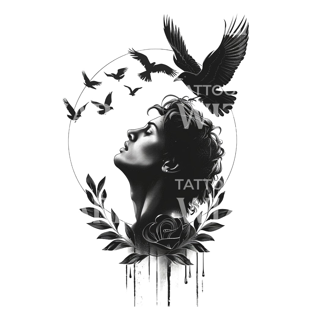 Inner Dark Thoughts Composition Tattoo Design