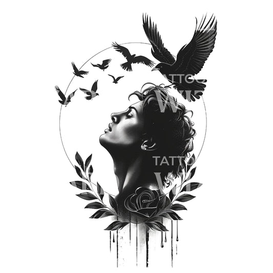 Inner Dark Thoughts Composition Tattoo Design