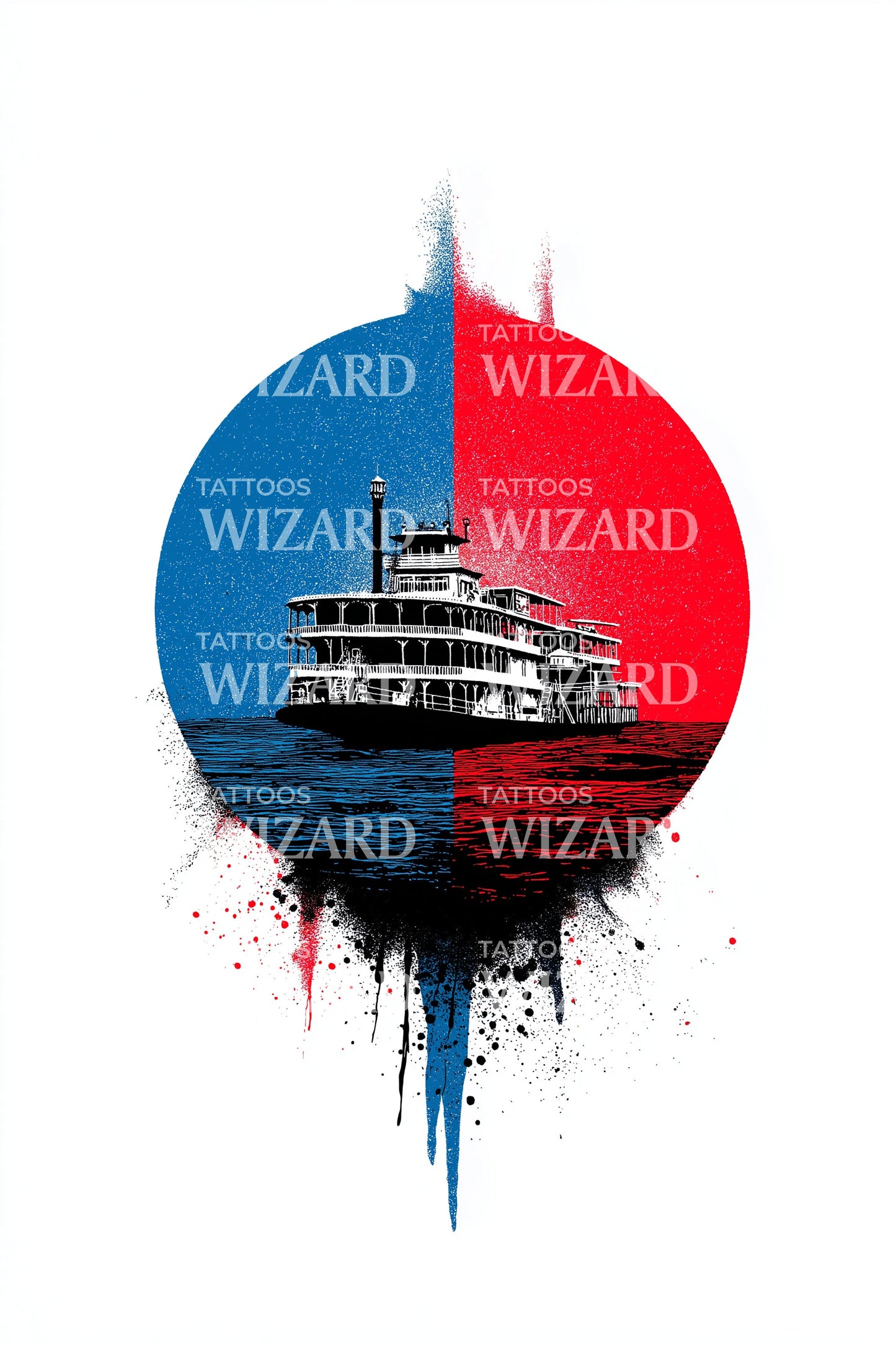 Istanbul Ferry Emblem Tattoo Design