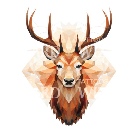 Geometric Deer Tattoo Design