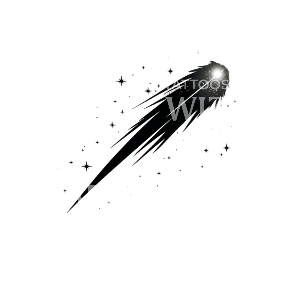 Minimalist Comet Tattoo Design
