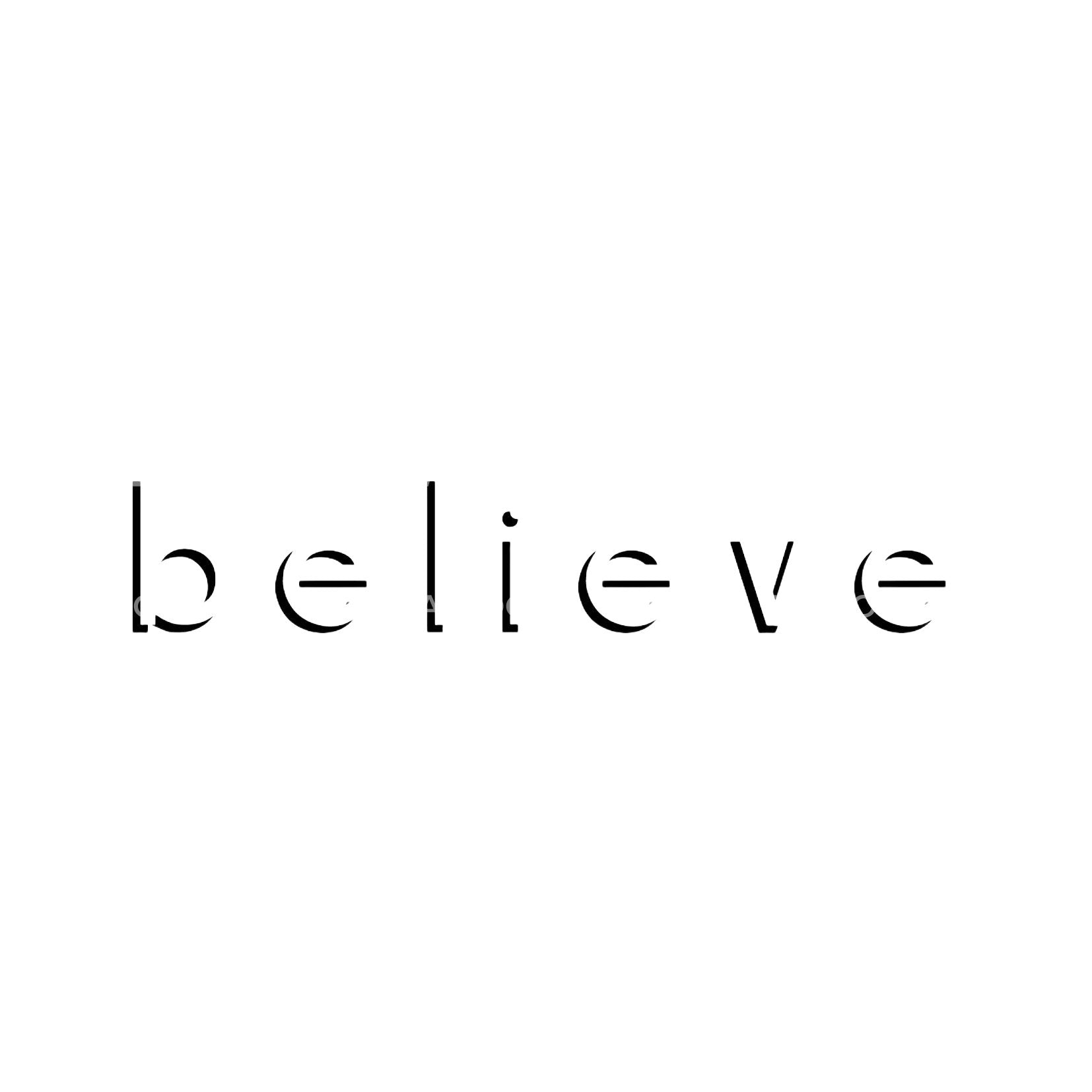 Believe Cute Lettering Tattoo Design