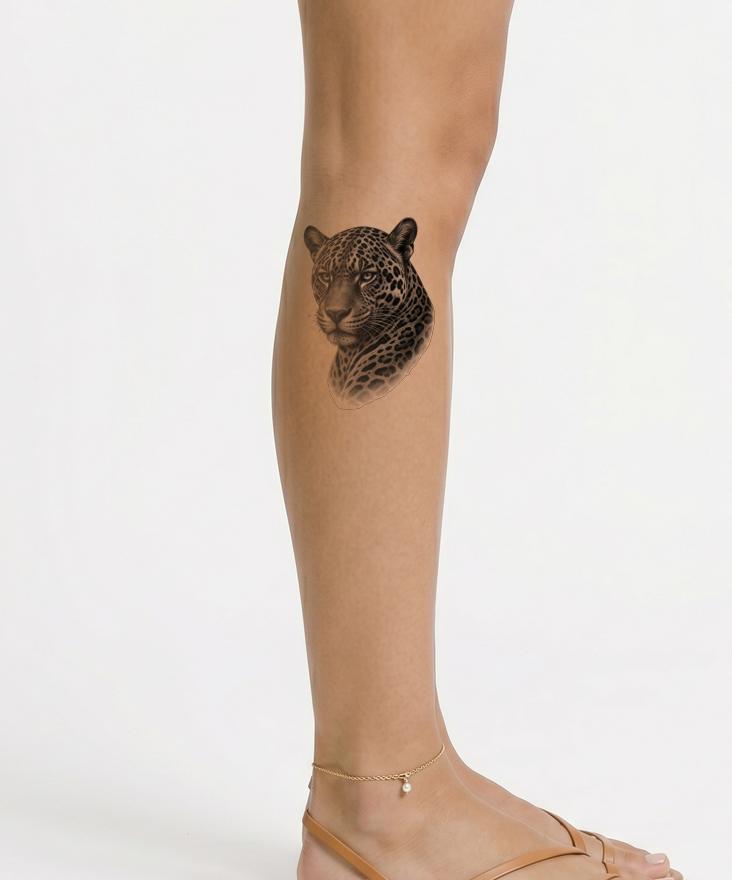Black and Grey Jaguar Tattoo Design