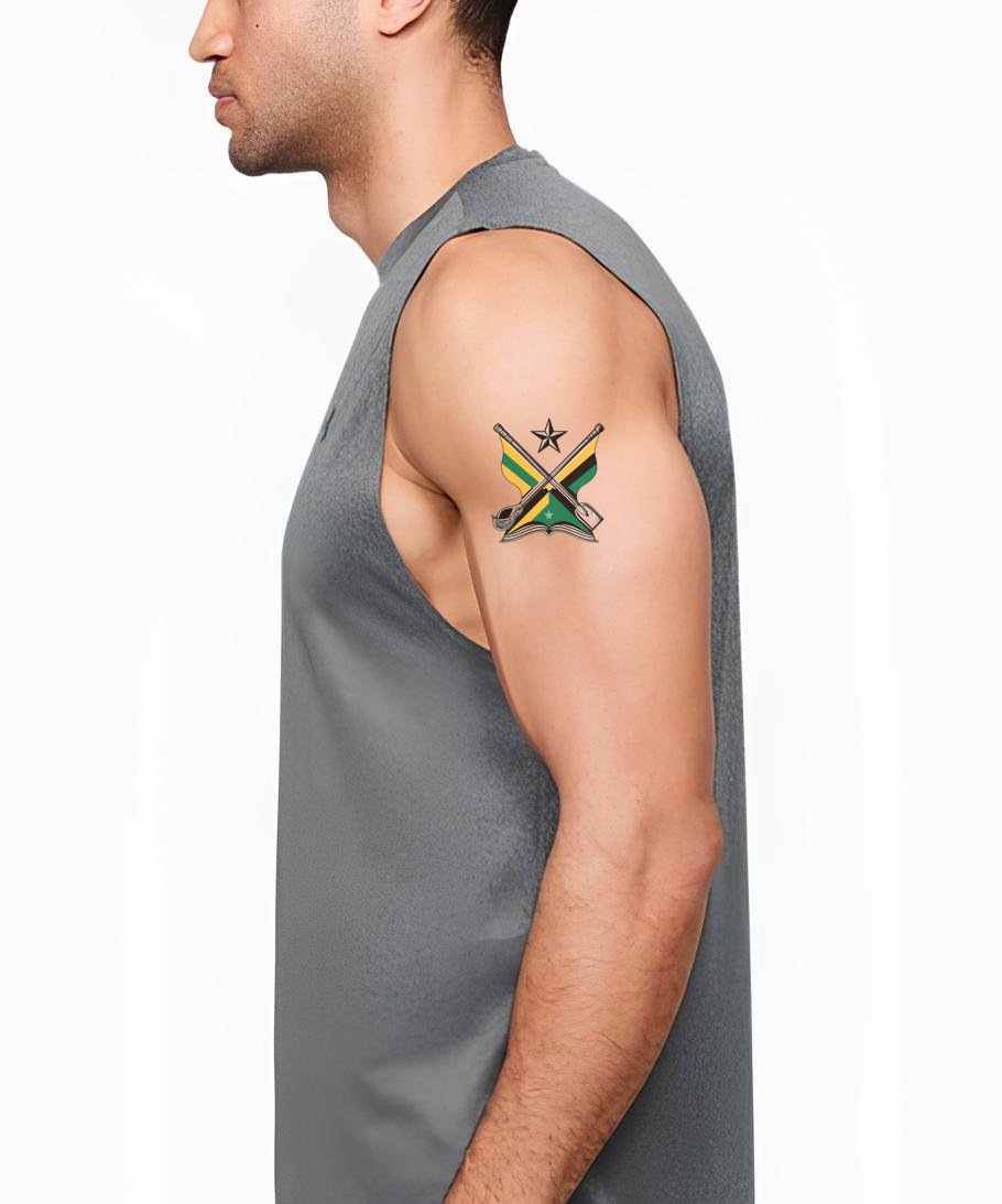Desain Tato Bendera Silang Jamaika