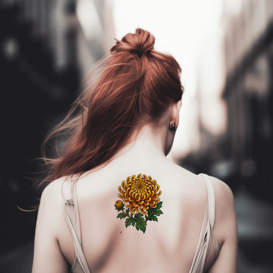 Design de tatouage chrysanthème japonais