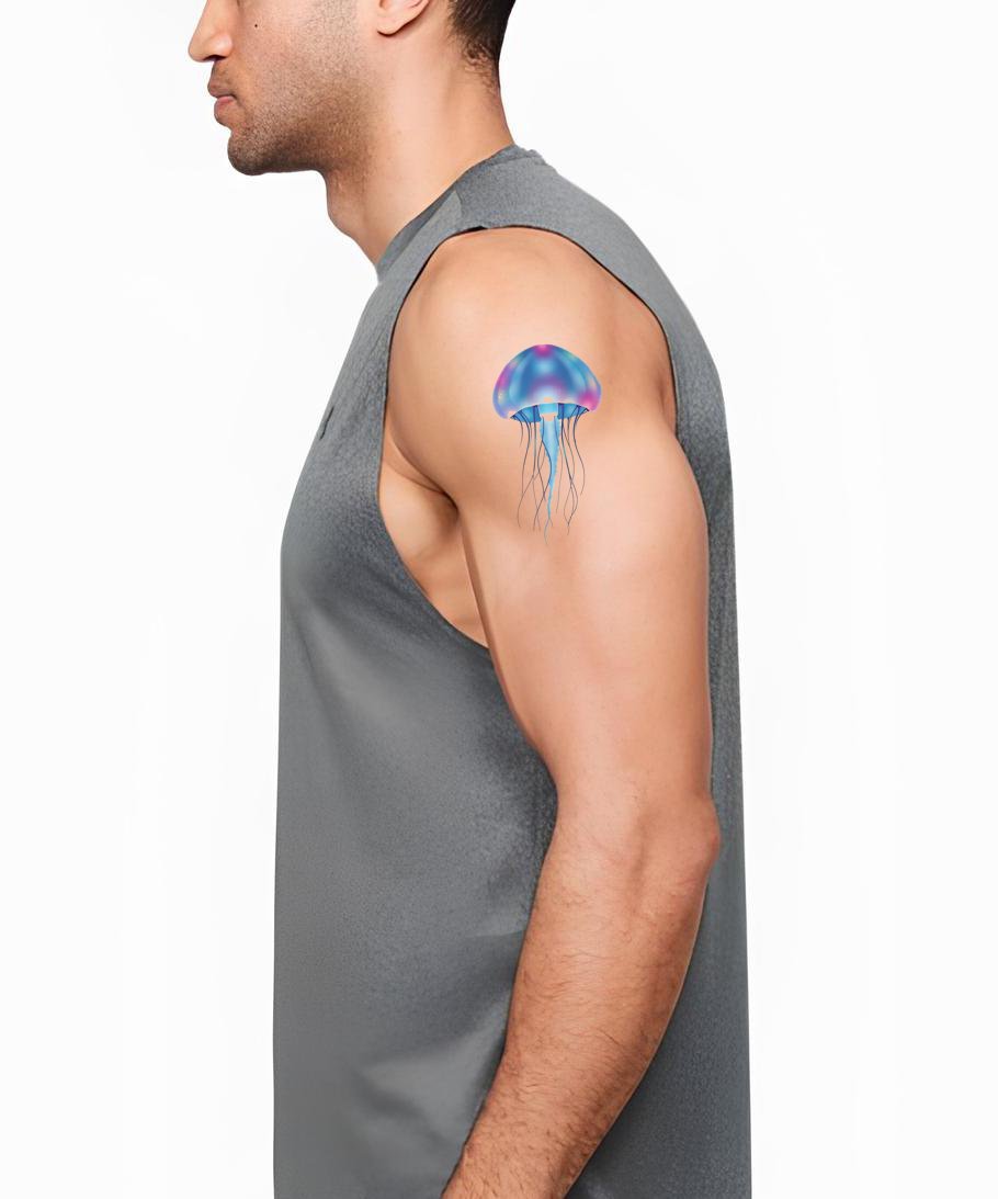 Iridescent Jellyfish Tattoo Design