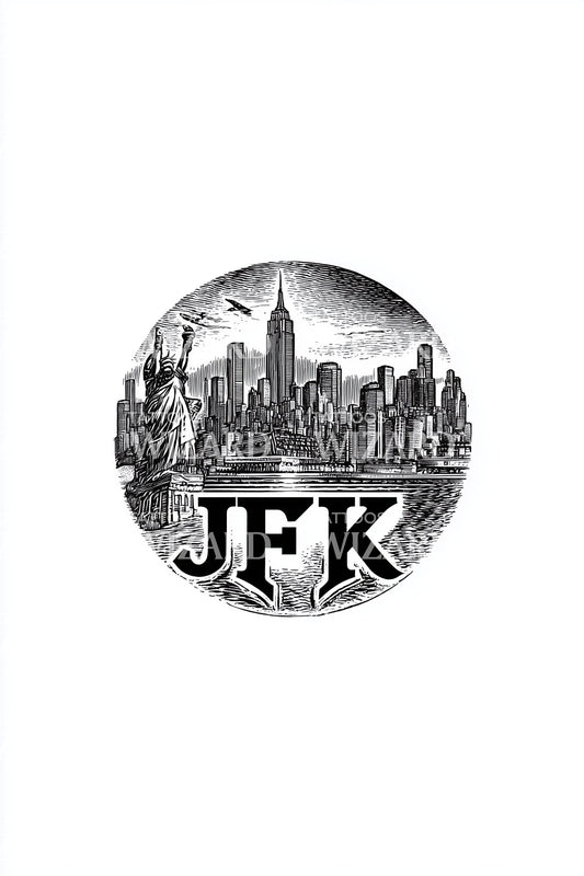JFK Skyline Tattoo Design