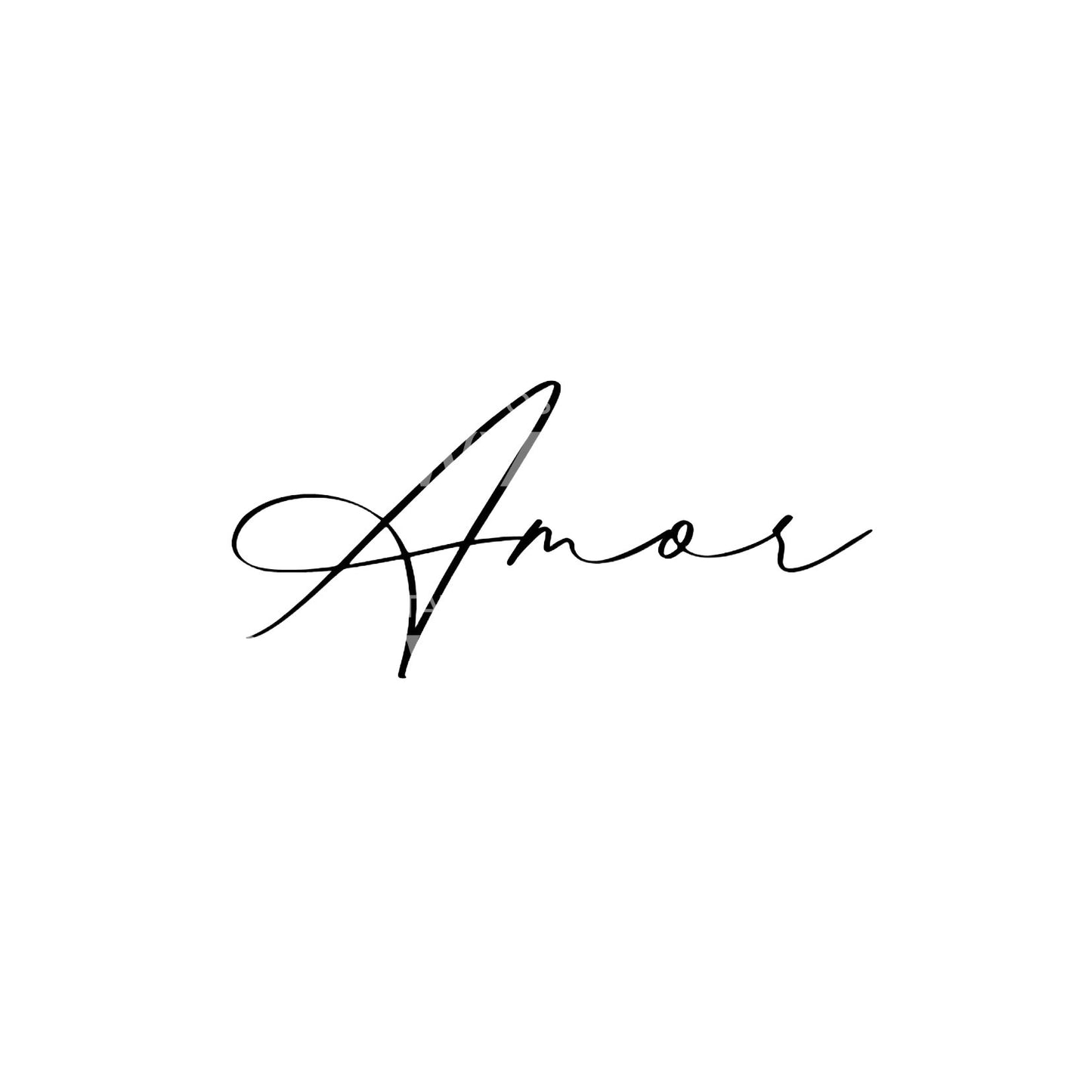Amor Fineline Lettering Tattoo Design