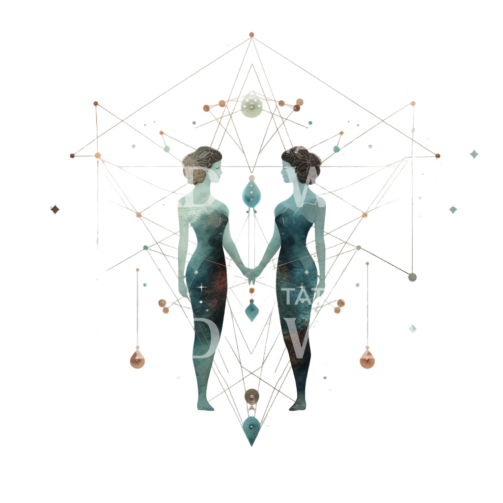 Gemini Zodiac Sign Tattoo Design