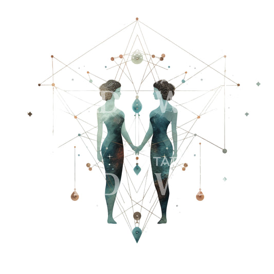 Gemini Zodiac Sign Tattoo Design