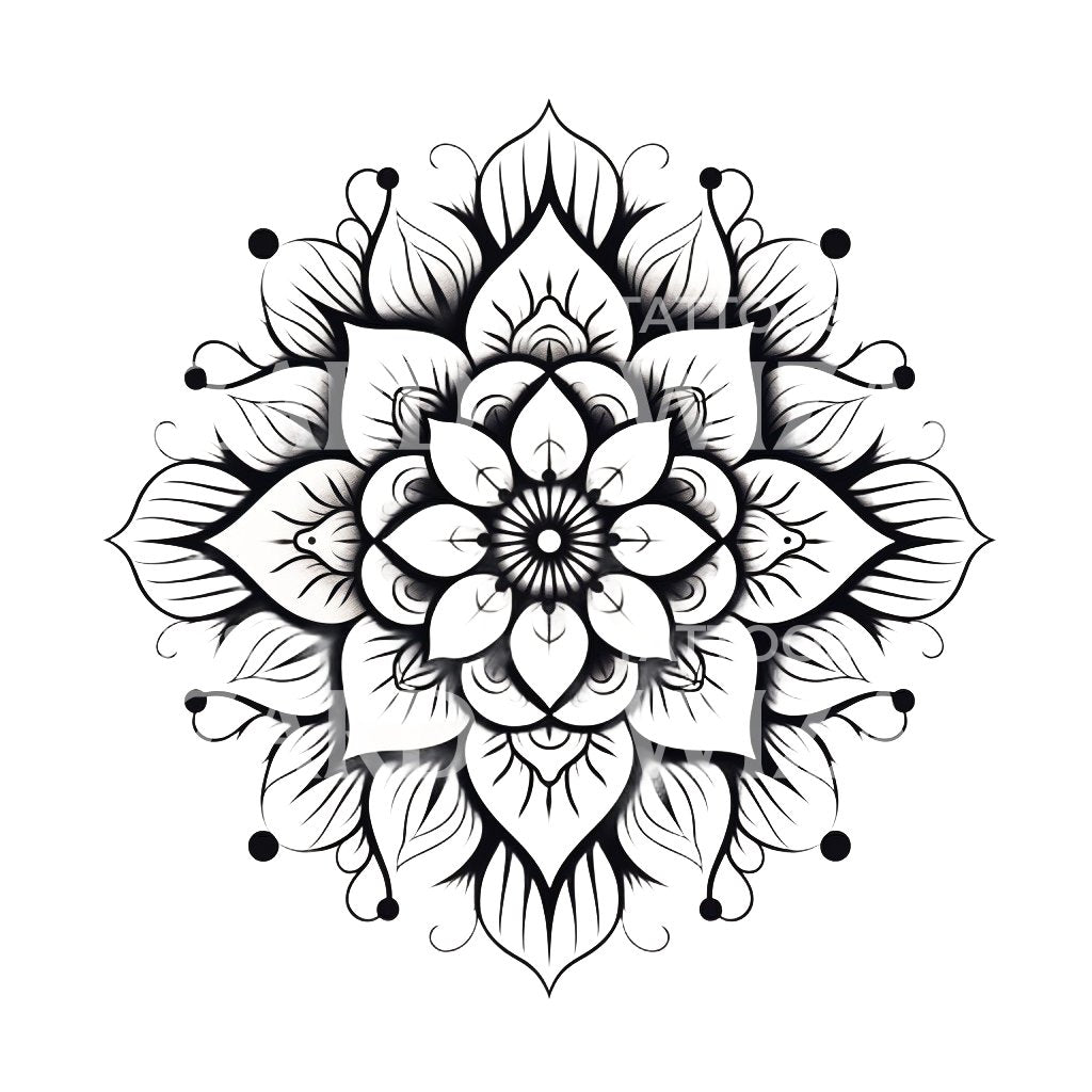 Blackwork Mandala Tattoo Design