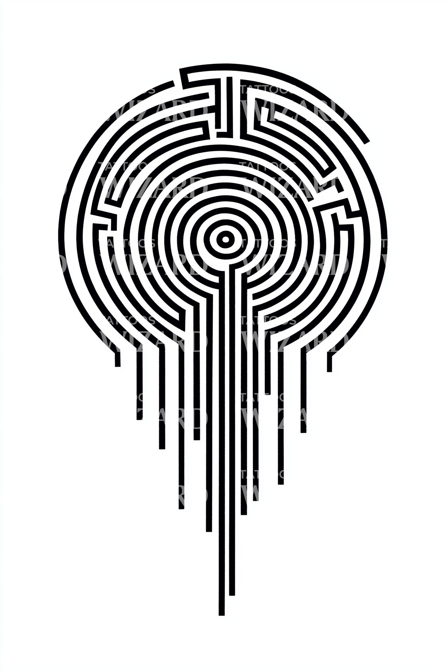 Ideia de Tatuagem Labirinto Gotejamento de Fechadura