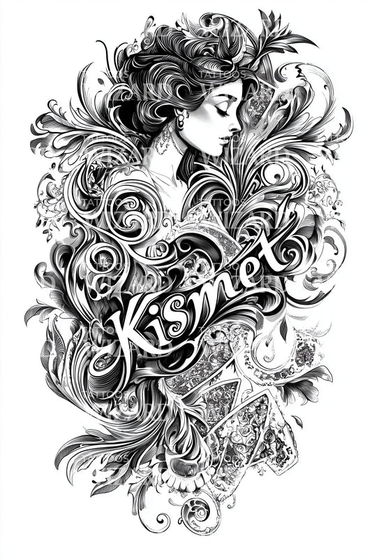 Kismet Art Nouveau Tattoo Illustration