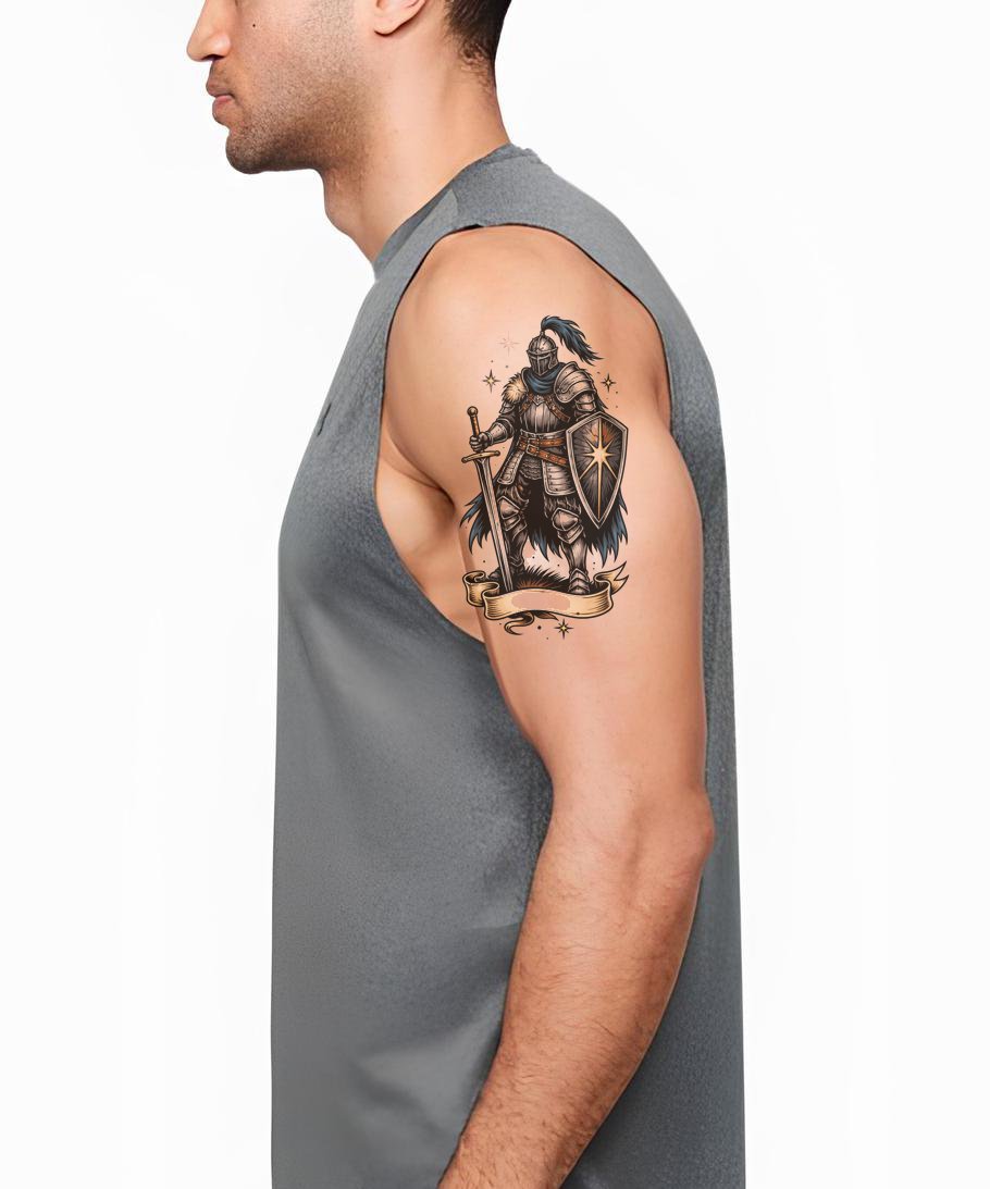 Armored Knight Tattoo Design