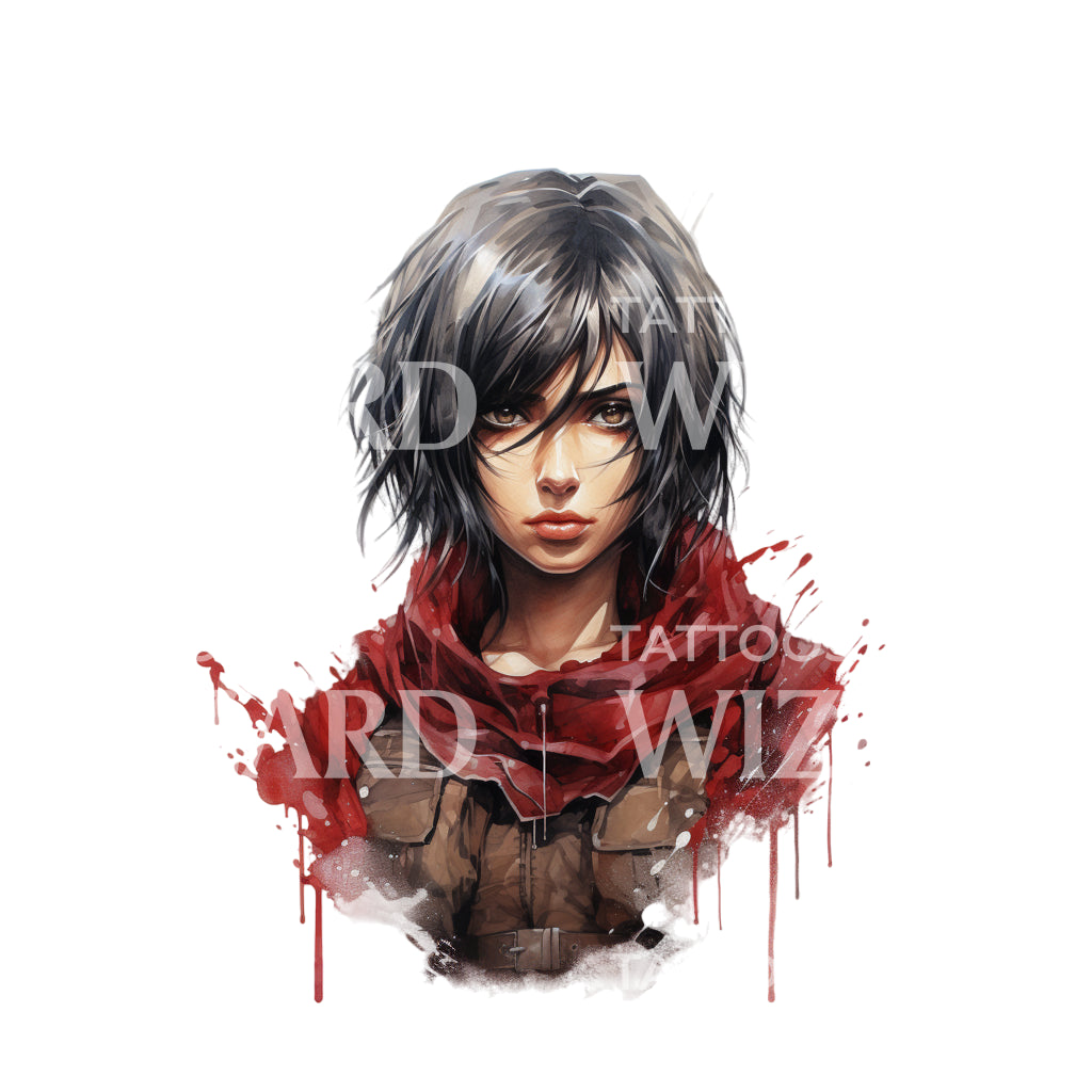 Mikasa Ackermann AOT Inspired Tattoo Design