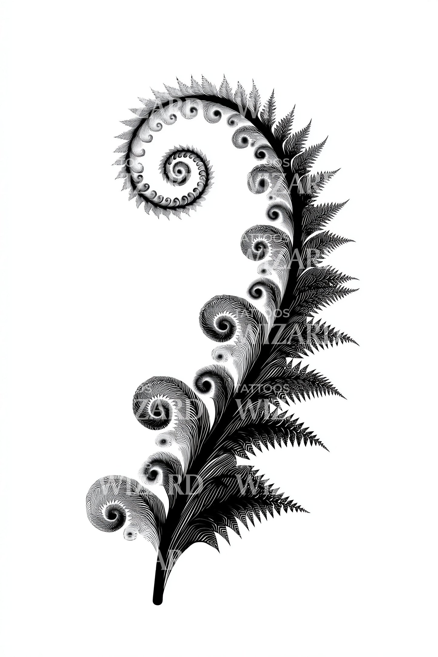 Koru Fern Curl Tattoo Design