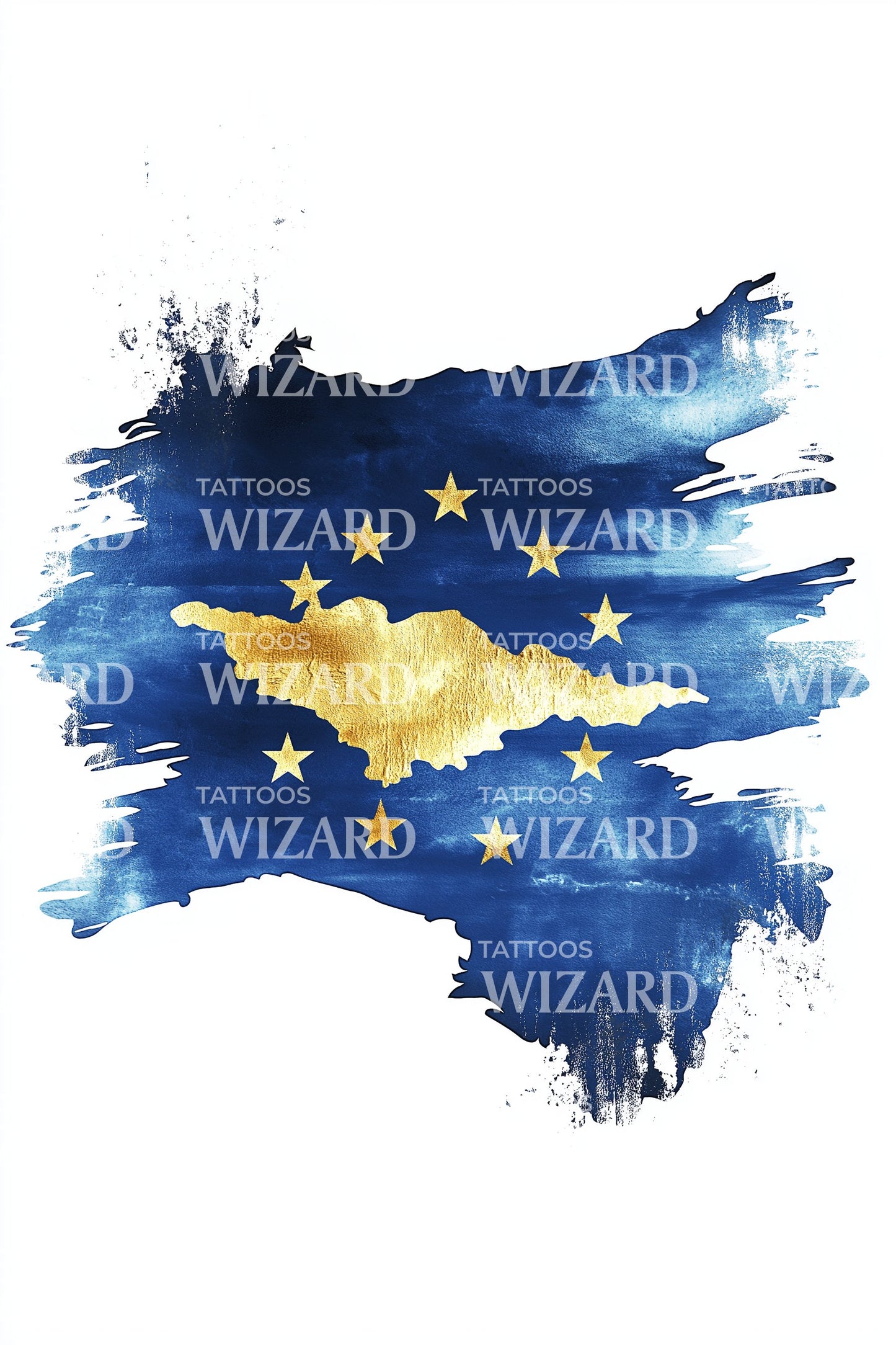Ilustração de Tatuagem Mapa de Estrelas de Kosovo