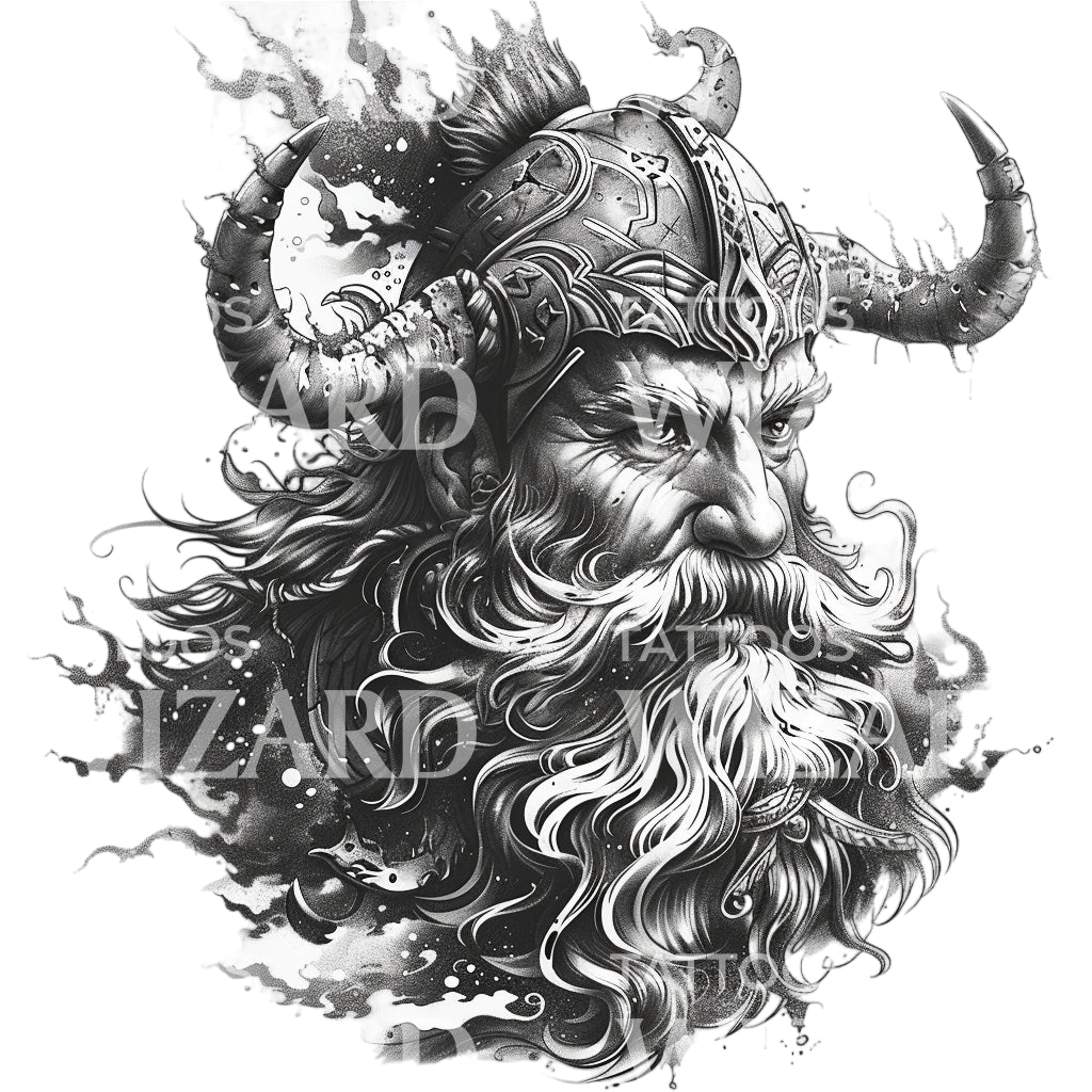 Erik the Red Fierce Viking Tattoo Design