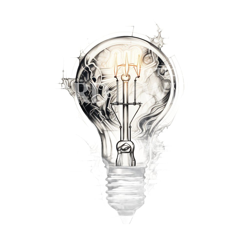 Intricate Lightbulb Tattoo Design
