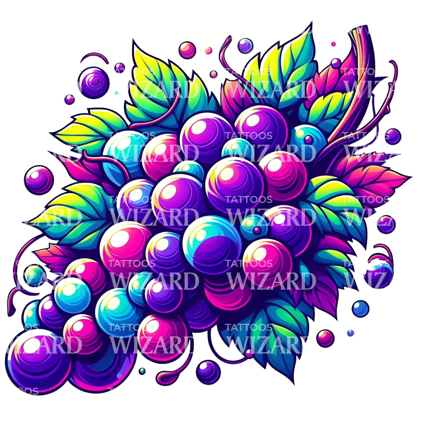 Bunch Of Bright Bites Tattoo Design