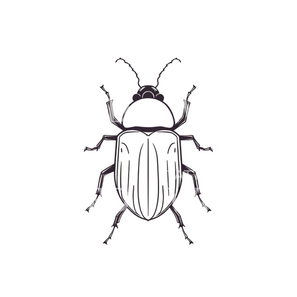 Minimalist Beetle Tattoo Design