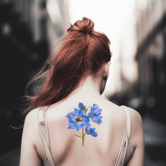 Realistic Larkspur Flower Tattoo Design