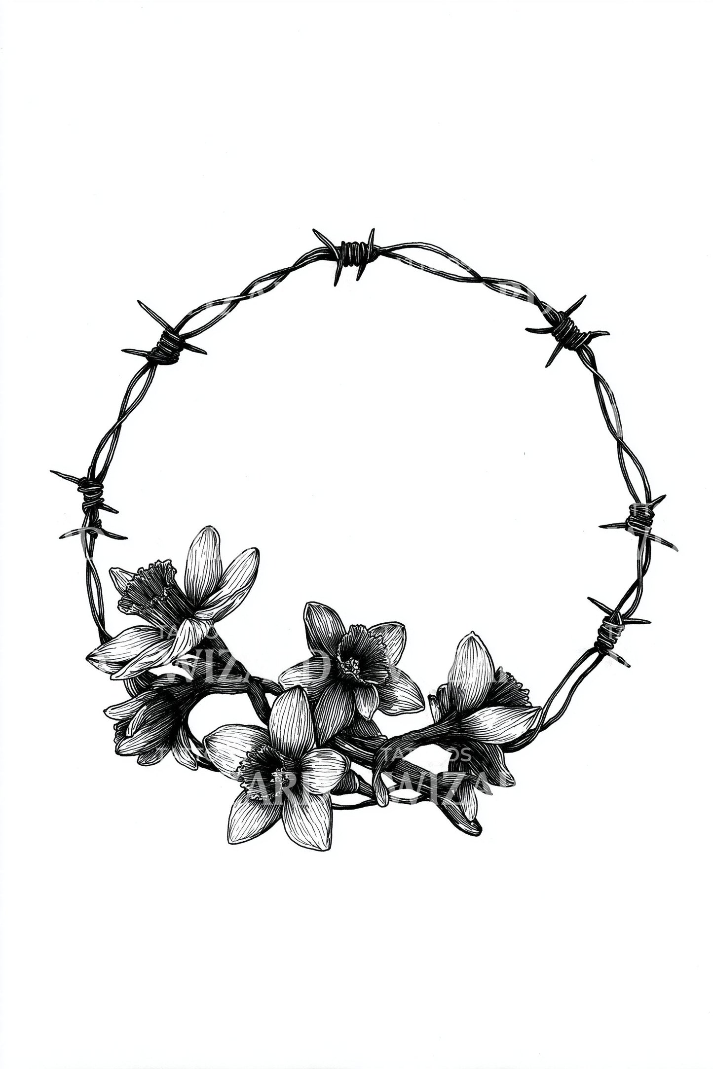 Design de tatouage panthère à corne de feuille