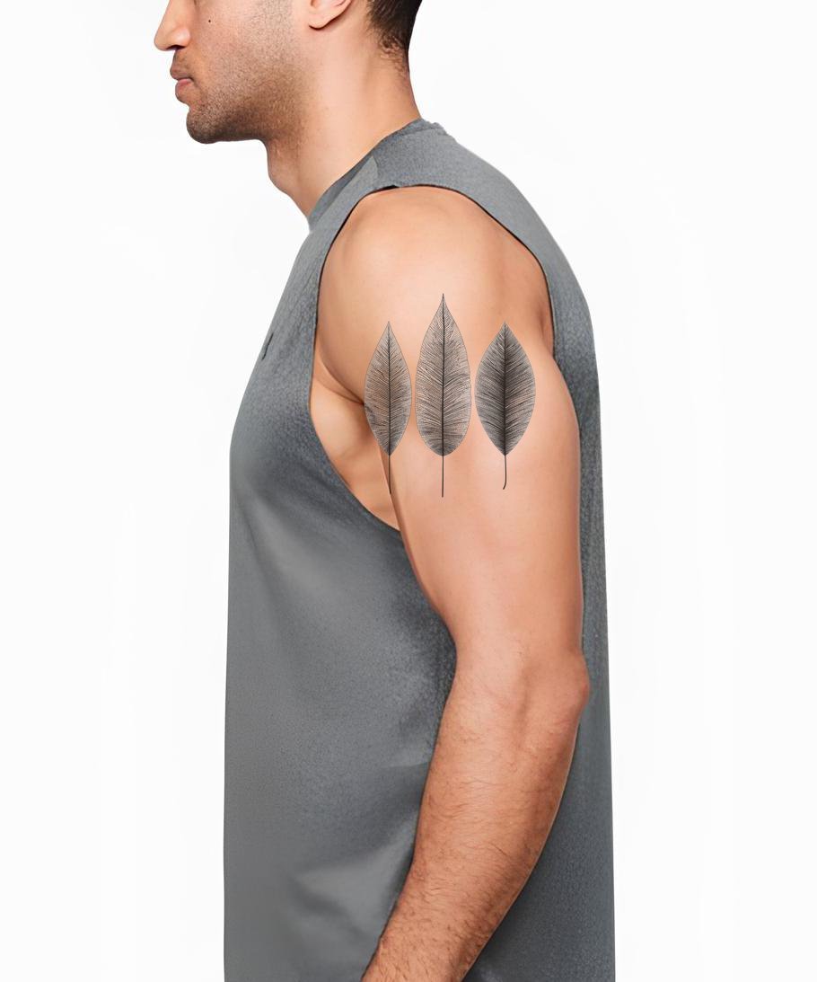 Minimal Leaf Set Tattoo Design