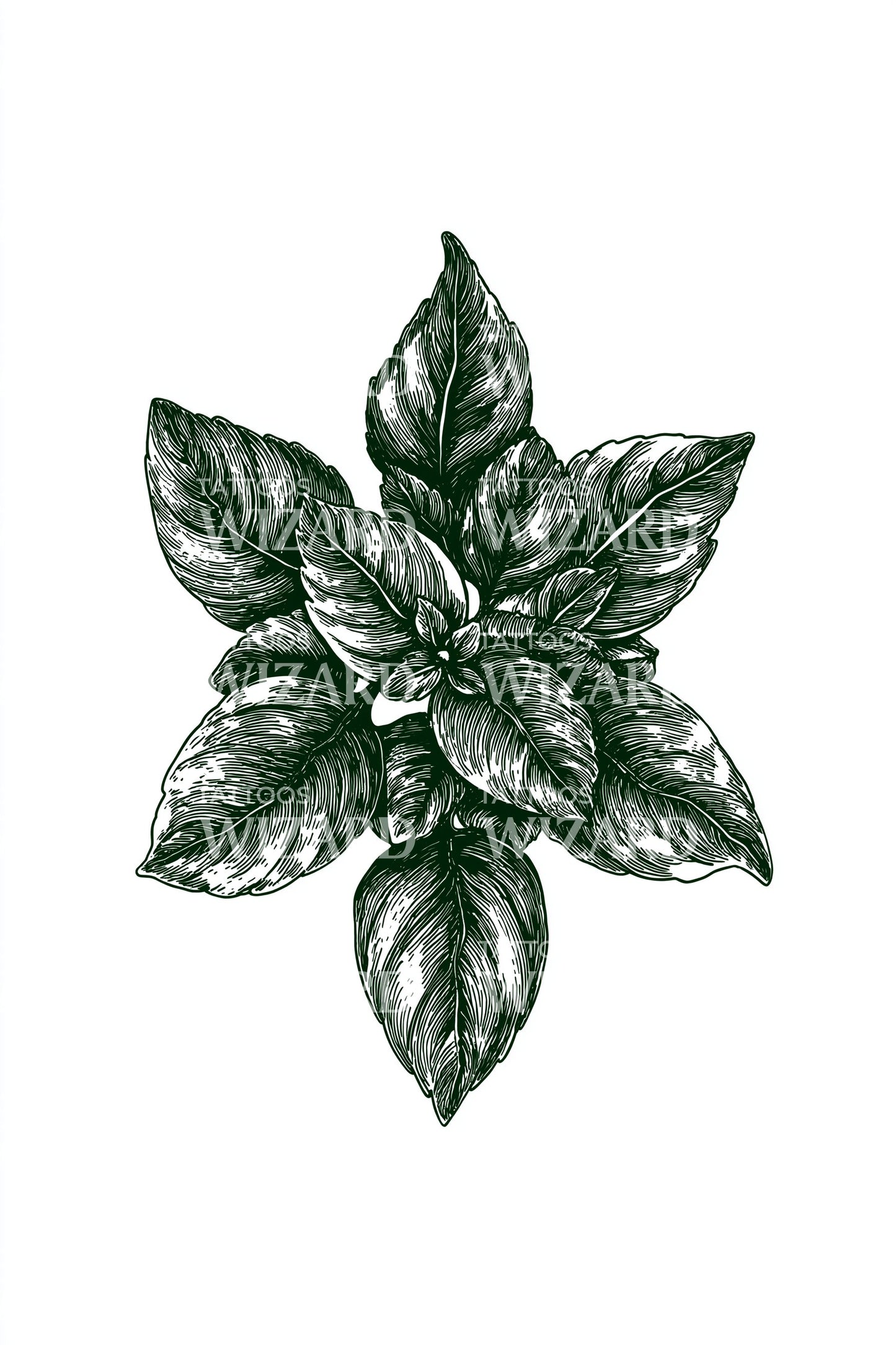 Leafy Mandala Blossom Tattoo Design