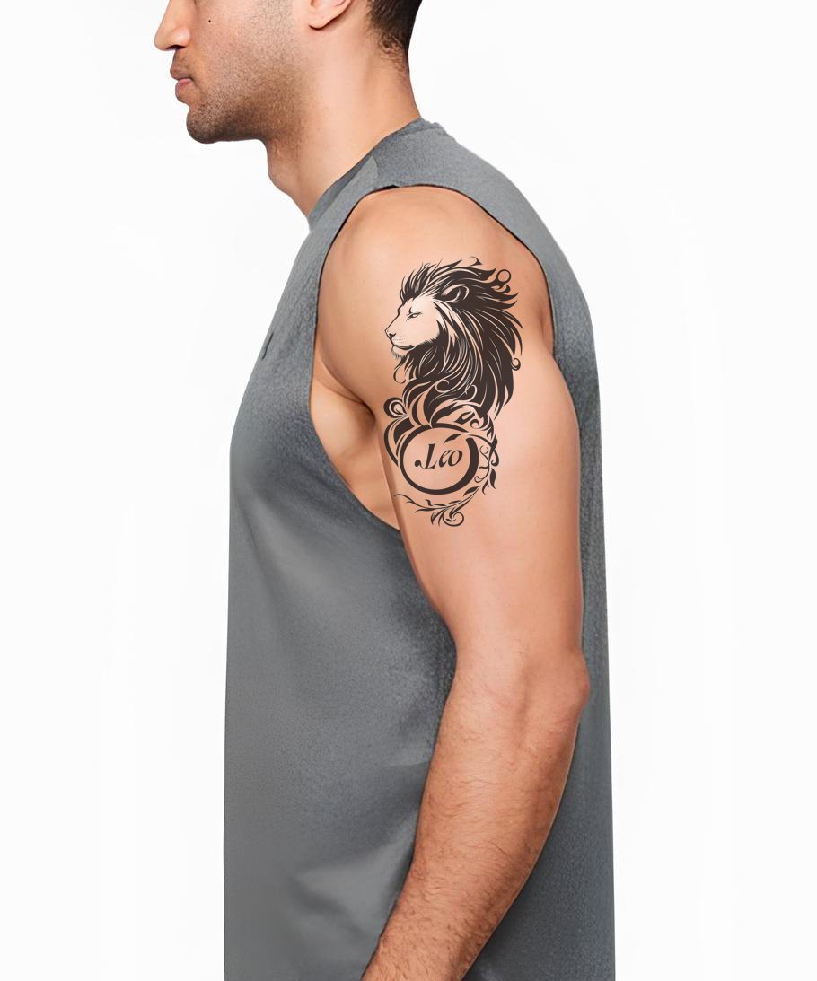 Leo Lion Profile Tattoo Design