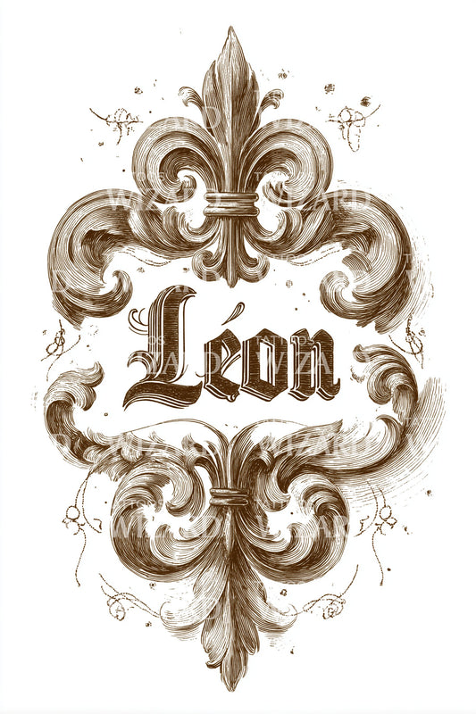 Leon Fleur de Lis Tattoo Design