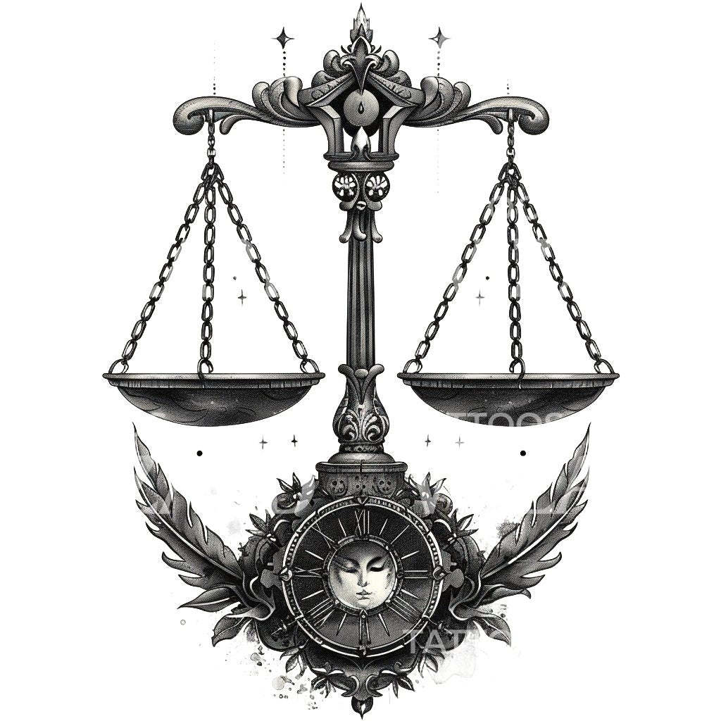Libra Scales Tattoo Design