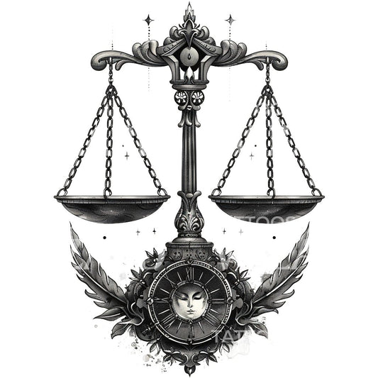 Libra Scales Tattoo Design